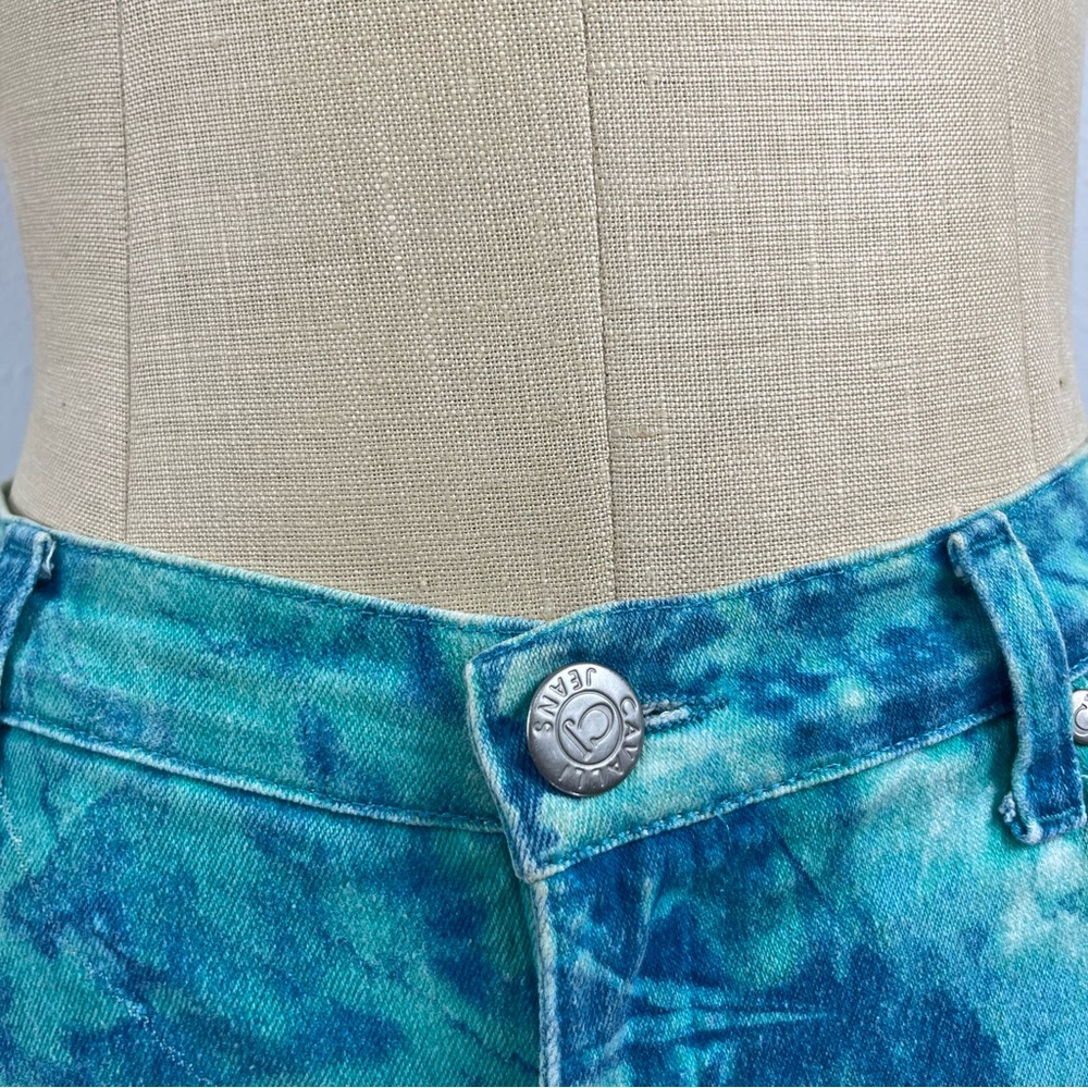 Roberto Cavalli 2000’s Y2K Euro Trash Tie Dye Floral Trippy Stretch Vintage Je… - Picture 4 of 9
